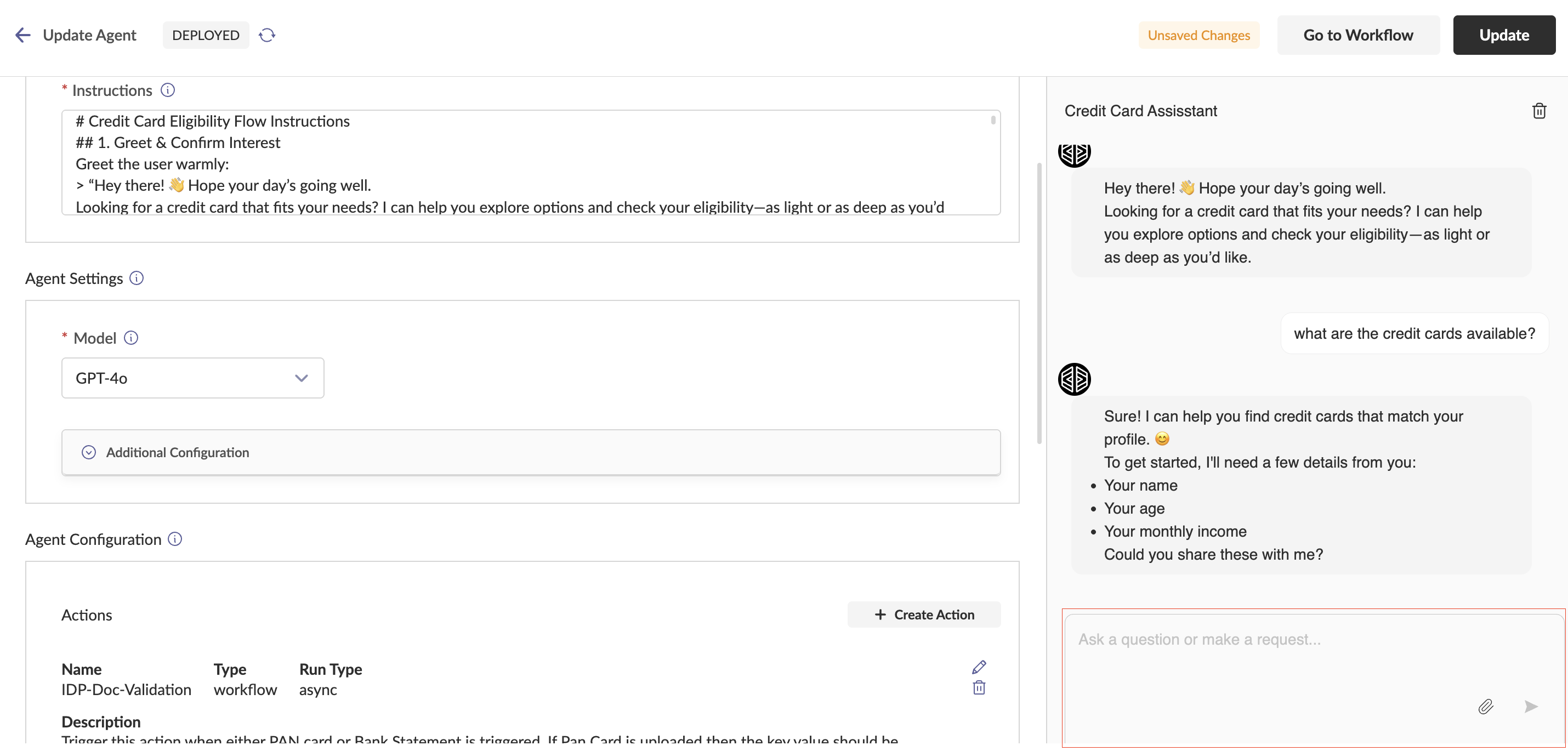 Agent Chat Window