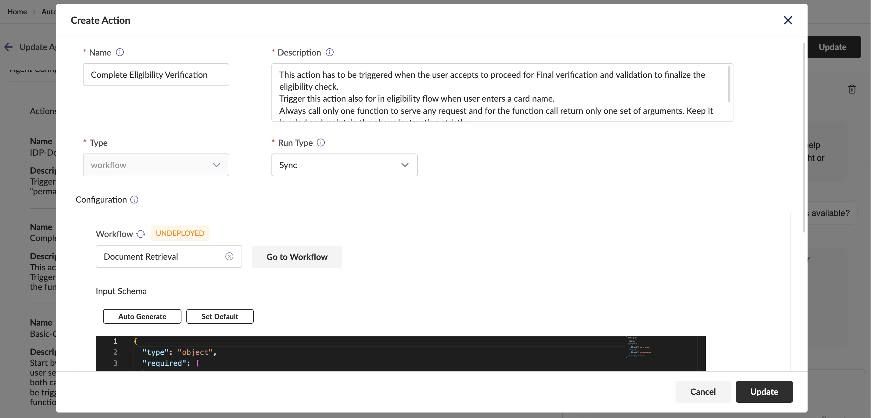 Workflow Action Params